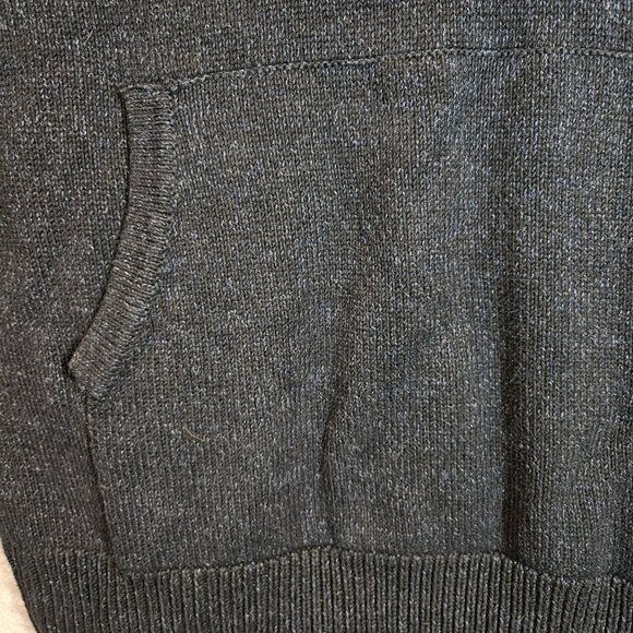 L.O.G.G. By H&M XL Dark Gray Knit Hooded Pullover Sweater double thick Pocket - Picture 3 of 14